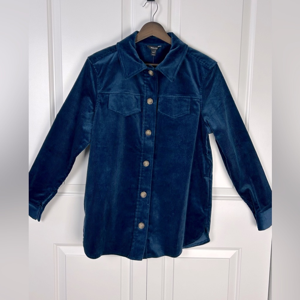 Bonded Suede Long Sleeve Shacket Blouse - RW&co